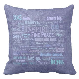 Uplifting words collage pillows
