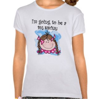 Brunette Girl Future Big Sister T shirt
