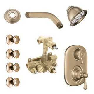 Moen KSPKI SB 263AZ Kingsley Vertical Spa Kit with Shower, Head, Arm, and Flange, Antique Bronze   Bathtub And Showerhead Faucet Systems  