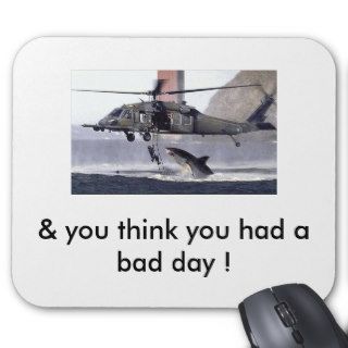 Shark attacks helicopter. mouse pad