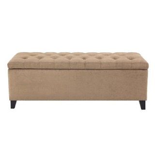 Madison Park Shandra Bench Storage Ottoman with Tufted Top   Sand   50.3W x19.29Dx18.89H": Baby