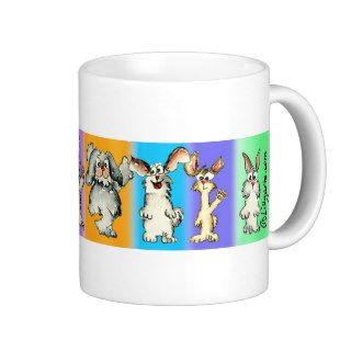 Eight Rabbits Silly  Cartoon Bunnies Coffee Mug