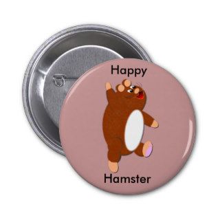 Happy, Hamster Pinback Button