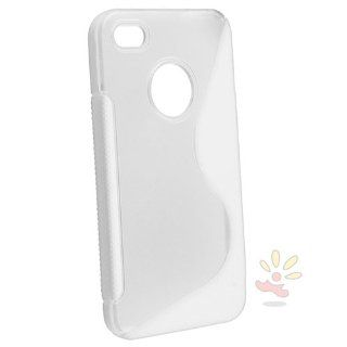 Everydaysource Compatible With Apple iPhone 4/4S TPU Case , Clear/Frost White S Shape: Cell Phones & Accessories