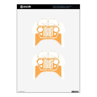 Jeep Front Silhouette in Orange Xbox 360 Controller Skins