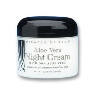Miracle of Aloe Vera Night Cream 2 Oz. Penetrating Cream Restores and Nourishes Skin While You Sleep! Rich Skin Supplement Blended with 50% Pure Aloe Vera Gel. Helps Moisturize Your Skin While Reducing Unsightly Skin Blemishes and Minimizes Wrinkles and Pu