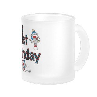 1st Sock Monkey Baseball Birthday Mugs