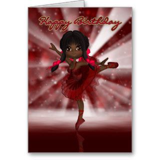 Ballet Dancer Birthday Card   African American Bal