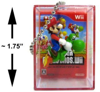 New Super Mario Bros Wii Bobble Figure Keychain Cube   Mario riding Yoshi Toys & Games