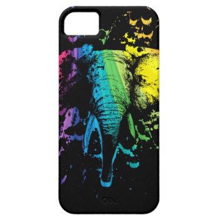 Rainbow Bull Elephant on Black iPhone 5 Case