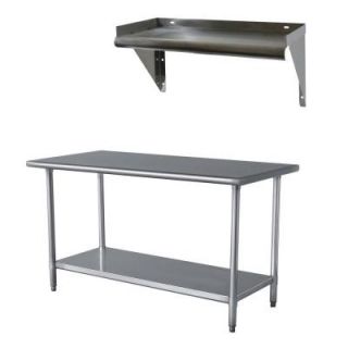 Sportsman Stainless Steel Table with Work Shelf SSWSET