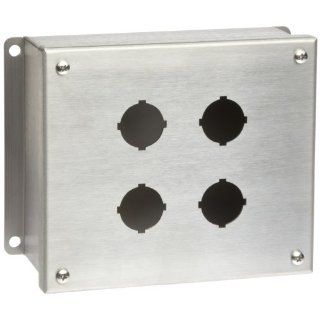 Rittal 8017718 14 Gauge Type 304 Stainless Steel 4 Hole Standard Pushbutton Box, 6 7/32" Width x 7 15/64" Height x 2 63/64" Depth: Electrical Boxes: Industrial & Scientific