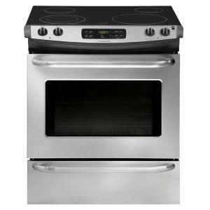 Frigidaire 30 in. 4.6 cu. ft. Slide In Smoothtop Electric Range with Self Cleaning Oven in Stainless Steel FFES3025PS