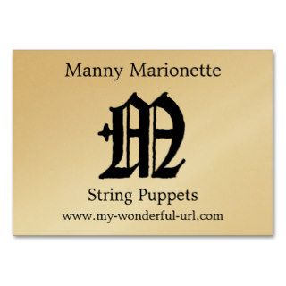 Gothic Letter "M" Classic English Initial Business Card Template