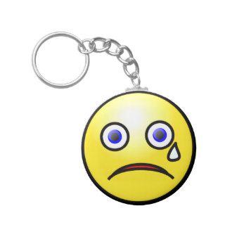 Sad Crying Face Keychain