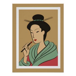 Elegant Woman in Green Posters