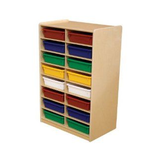 Wood Designs WD17283 (16) 3" Letter Tray Storage Unit w/Assorted Trays: Industrial & Scientific