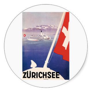 Zurichsee Swiss Lake Steamship Service Sticker