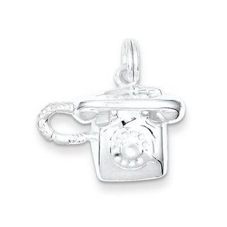 IceCarats Designer Jewelry Sterling Silver Polished Telephone Charm IceCarats Jewelry