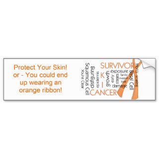 Skin Cancer Survivor D4  Puzzle Words Bumper Sticker