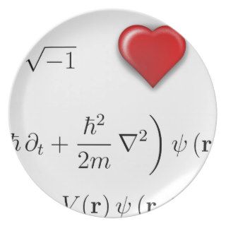 I heart Schrodinger equation Dinner Plate