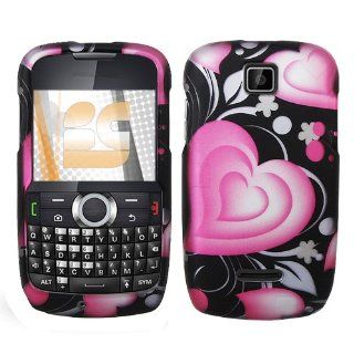 Floral Hearts Black Protector Case for Motorola Theory WX430: Cell Phones & Accessories