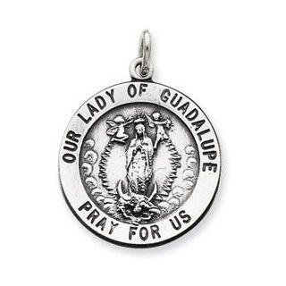 Lady of Guadalupe Medal Sterling Silver Antiqued Our Lady of Guadalupe Medal: Jewelry