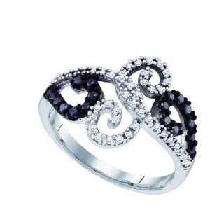 0.33CT BLACK DIAMOND MICRO PAVE RING: Wedding Ring Sets: Jewelry