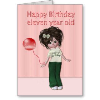 Birthday for 11 Year Old Girl Card