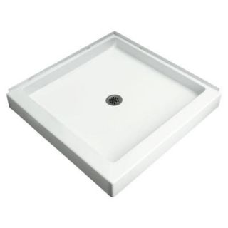 Sterling Plumbing Intrigue 39 in. x 39 in. Single Threshold Shower Floor in White 72051100 0