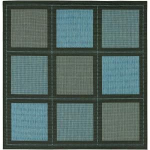 Couristan Recife Summit Blue Black 8 ft. 6 in. x 8 ft. 6 in. Square Area Rug 10435000086086Q