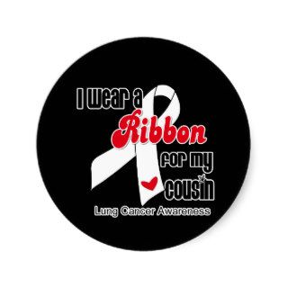 Lung Cancer Ribbon (Cousin) Stickers