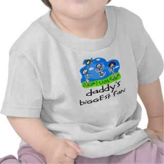 Daddy's Biggest Fan Stick Figure T shirts