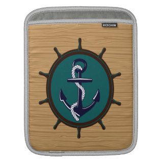 Nautical Anchor Ships Wheel Helm Sailor Design Sleeve For iPads