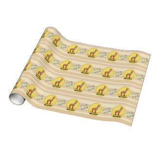 It's A Boy Giraffe Personalized Wrapping Paper