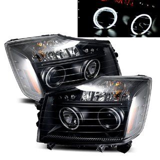 Nissan Titan Black CCFL Halo Projector Headlights /w Amber & LED Automotive