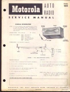 Motorola Auto Radio Model 403 Manual universal: Entertainment Collectibles