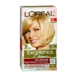 Loreal Excellence Creme   Light Natural Blonde 9, (Pack of 3) : Chemical Hair Dyes : Beauty