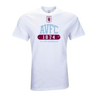 365 Inc Aston Villa AVFC Youth T Shirt (White)  Soccer Equipment  Sports & Outdoors