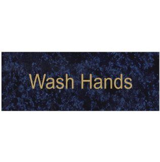 Wash Hands Engraved Sign EGRE 366 GLDonCBLU Hand Washing : Business And Store Signs : Office Products
