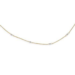 14k Two tone Ropa Mirror Bead W/2in Ext Necklace, Best Quality Free Gift Box Satisfaction Guaranteed: Chain Necklaces: Jewelry