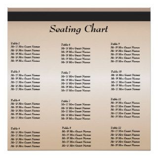 Wedding Reception Seating Chart Poster