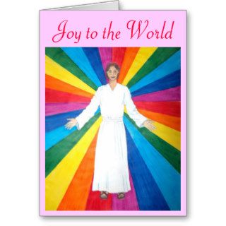 Art design with bright rays of colour behind angel greeting card