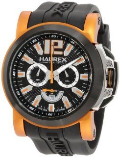 Haurex Italy Men's 3D370UNO San Marco Orange Aluminum Black Rubber Chrono Watch: Haurex Italy: Watches