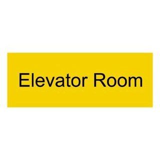Elevator Room Black on Yellow Engraved Sign EGRE 303 BLKonYLW : Business And Store Signs : Office Products