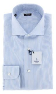 New Barba Napoli Blue Striped Extra Slim Shirt 16/41 at  Mens Clothing store Dress Shirts