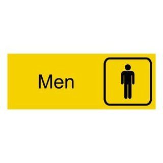 Men Black on Yellow Engraved Sign EGRE 430 SYM BLKonYLW Mens / Boys : Business And Store Signs : Office Products