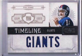 2012 Panini National Treasures Authentic Phil Simms Game Worn Jersey Card: Sports Collectibles