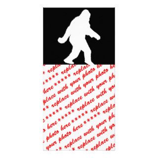 White Sasquatch Silhouette For Dark Backgrounds Photo Card Template