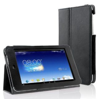 EasyAcc ASUS MeMO Pad HD 7 Leather Case Stand Smart Cover Sleeve Protector Skin with Stand Stylus Holder Black (Material: PU Leather): Computers & Accessories